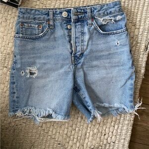 BDG Light Blue Distressed Jean Shorts